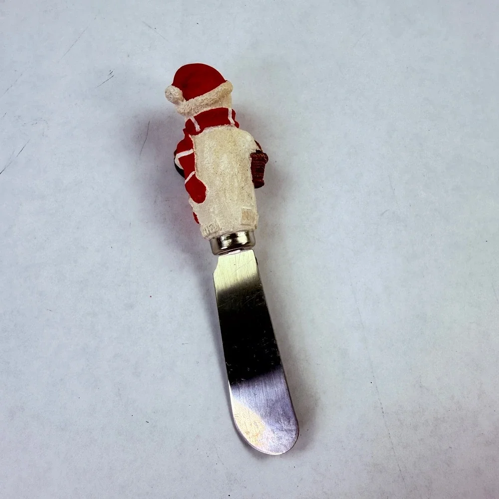 Snowman Cheese Spreader Christmas Holiday Appetizer Knife Stainless‎ Steel Resin